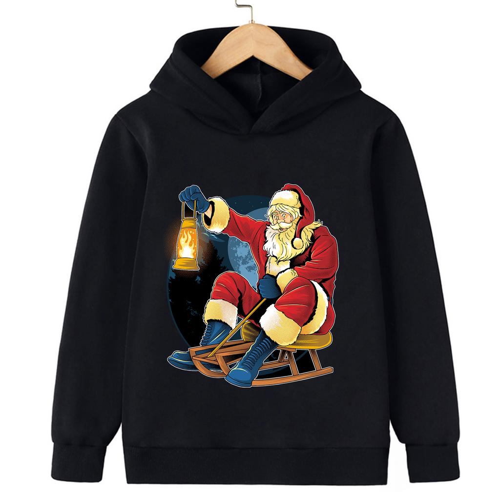 2026 Christmas Sweatshirt Tough Funny Santa Claus Kids Sweatshirt Boys Girls Hoodie Sports Top Merry Christmas