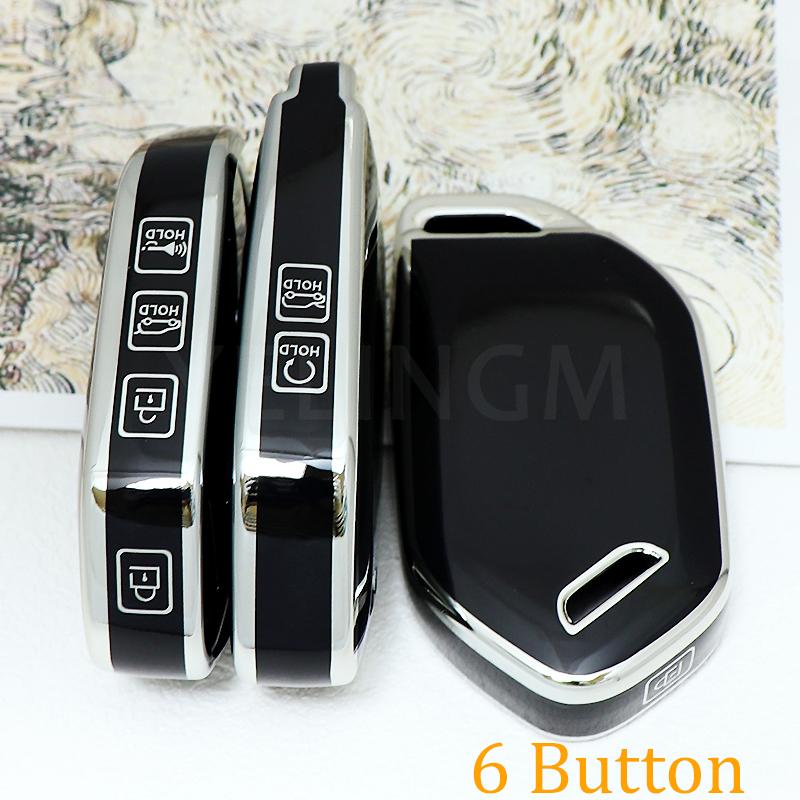 For Kia Picanto Ev9 Sorento Mq4 Carnival K8 Morning K5 Carens Rio Seltos 5/6/7/8/9 Botton Tpu Car Key Case Cover Key Fob