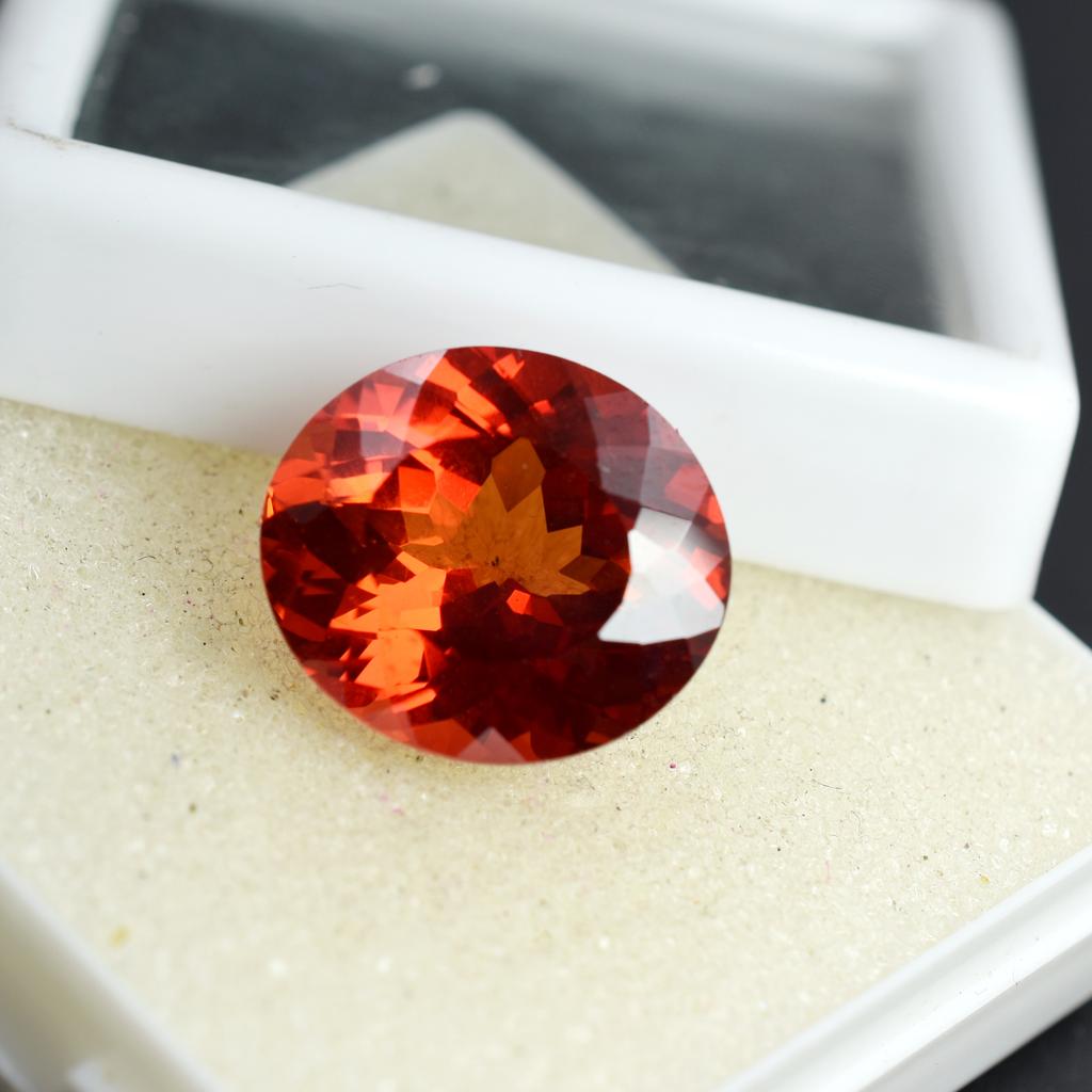 Natural Orange Sapphire Loose Gemstone Ceylon Oval Cut 16.35 ct September Birthday Birthstone