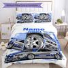 3pcs Custom Name Racing Bedding Set Duvet Cover Closure Includes 1 Duvet Cover & 2 Pillowcases, Soft and Comfortable for All Seasons.