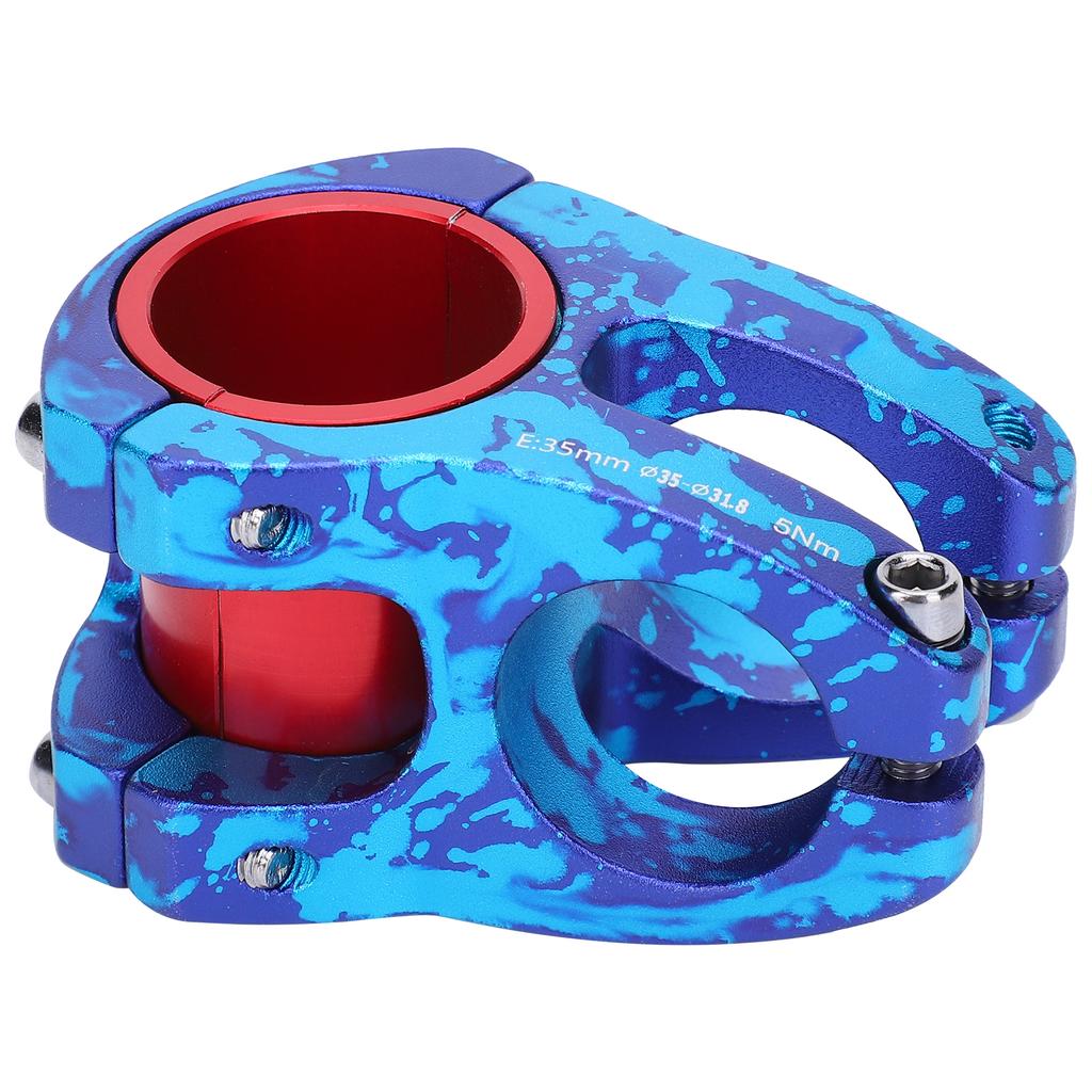 LUNJE 31.8 35x35mm Aluminum Alloy Bicycle Bar Stem Hollow Cycling Short Handlebar StemPurple Blue