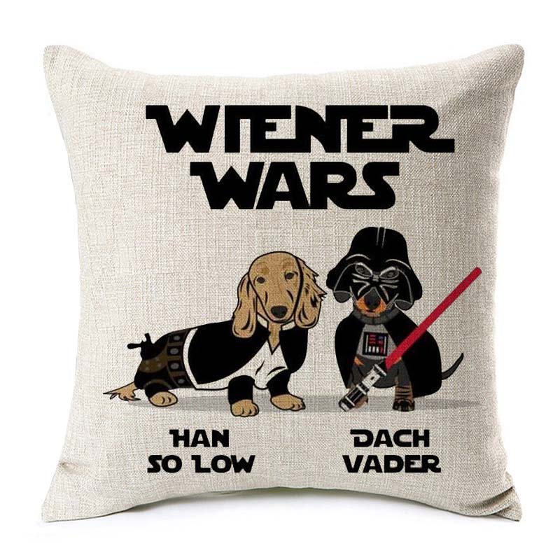 Hand Painting Dachshund Posters Cushion Covers Rose Flower Sausage Dog Keep Calm And Hug Pillowcase Decorative Pillows For Sofa
