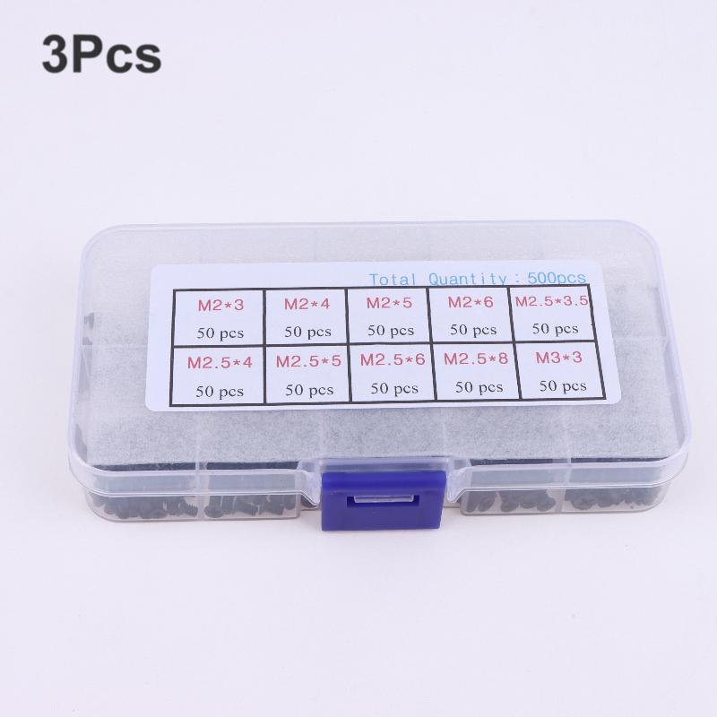 500PCS Silver/Black Boxed Laptop Computer Screws Set Universal Screw M2 M2.3 M3 Phillips Countersunk Screw Set
