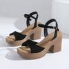Women's High Heels Sandals 2026 Summer Platform Sandals Woman Plus Size Thick Heeled Ladies Shoes