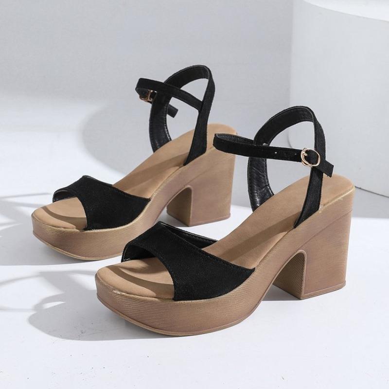 Women's High Heels Sandals 2026 Summer Platform Sandals Woman Plus Size Thick Heeled Ladies Shoes