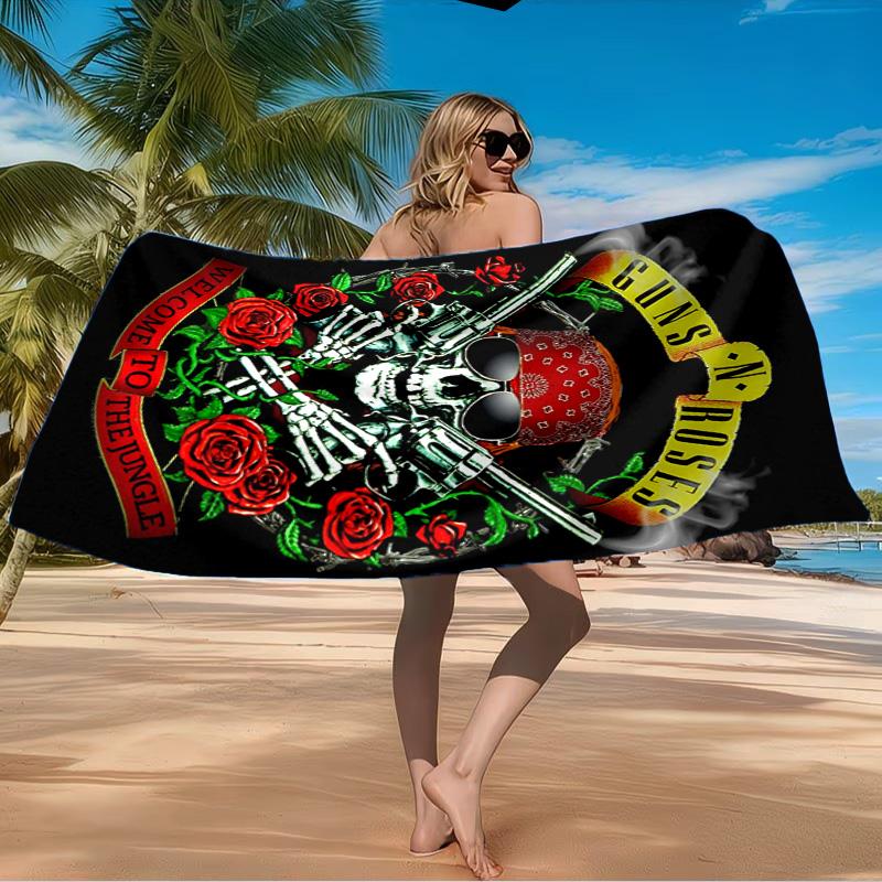 Guns n' Roses band musicale Telo Mare in Microfibra, Leggero e Asciugatura Rapida, per Viaggi Estivi, Ventilatore Piscina Regalo di Compleanno