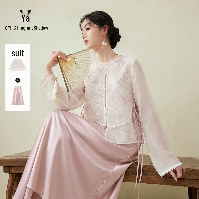 Women s New Chinese Style Embroidered Two-Piece Set L