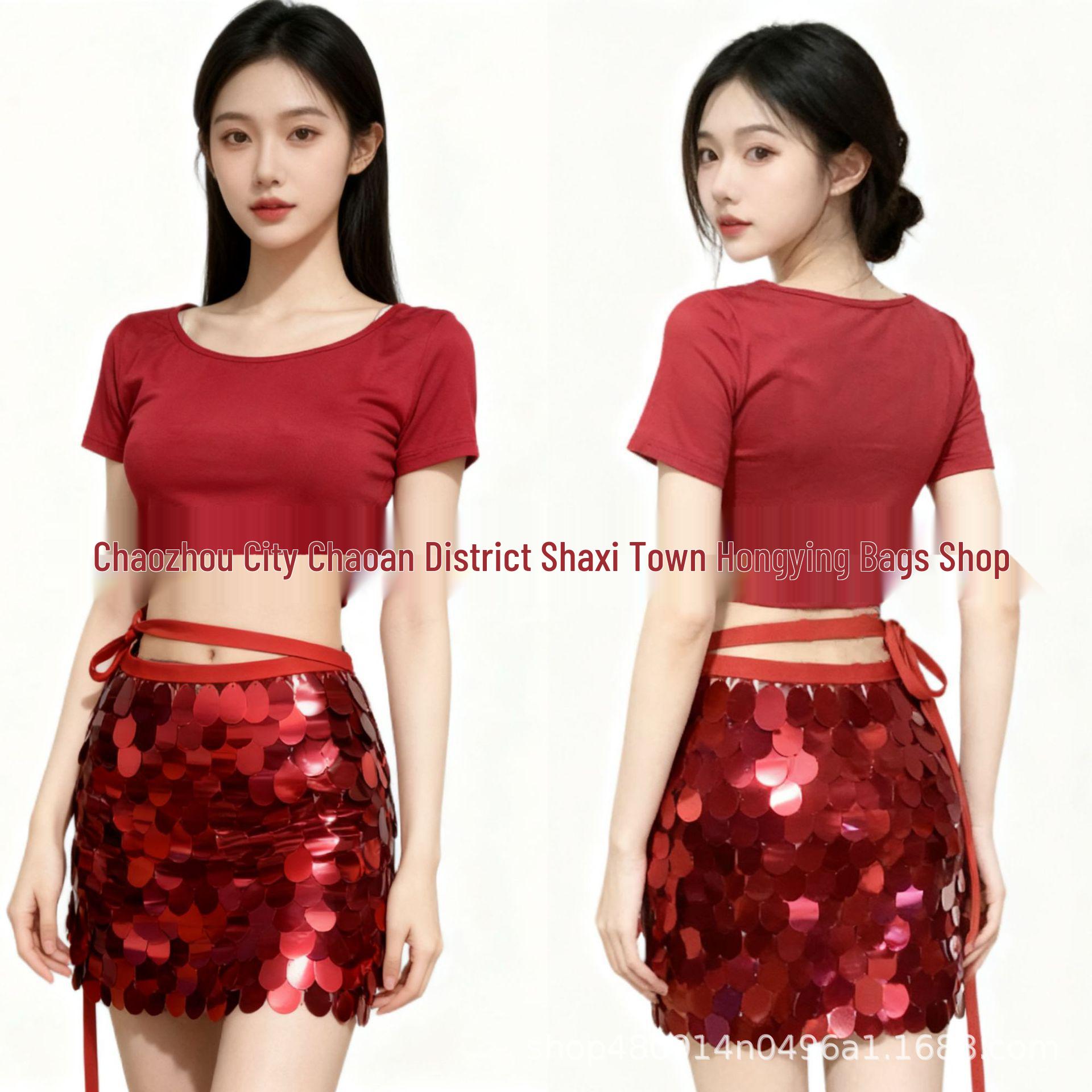 

Женский костюм для танца живота: Коллекция Весна/Осень 2025, Сексуальная одежда с пайетками для выступлений и практики M