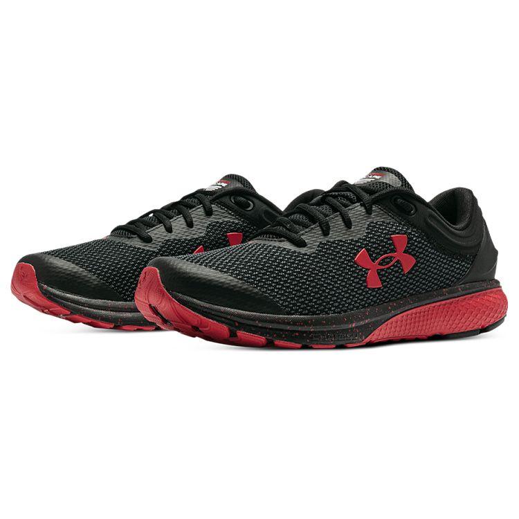 Under Armour Charged Escape 3 Low Running Shoes Men Sneakers Black Red 3024912-004