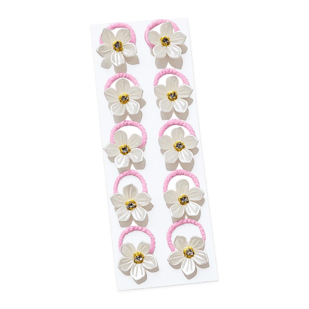 10pcs Durable Floral Elastic Hair Ropes High Elasticity Braiding Elastic Rubber Bands  Leisure