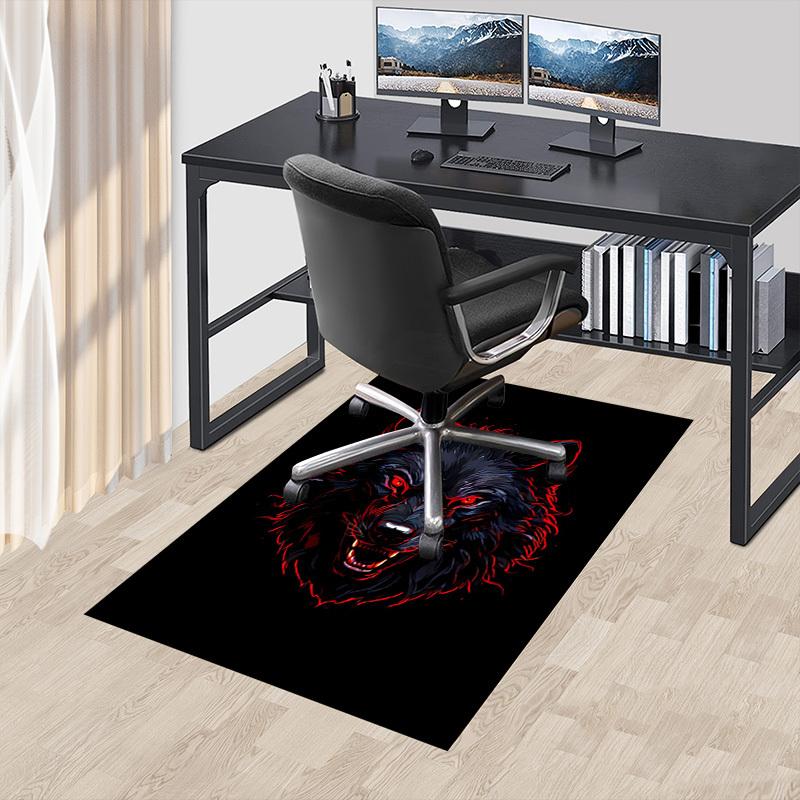 1pc Wolf Head Carpet, Office Rug Outdoor Mat Home Decor Area Carpet Festival