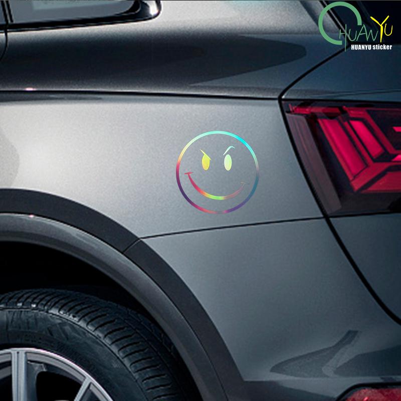 Die-Cut Vinyl Decal For Evil Smiley Face Car Sticker Waterproof Auto Decors on Car Body Bumper Rear Window Laptop
