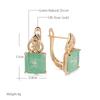 New Emerald Square Cut Zircon Drop Earrings For Women Luxury Natural Zircon With  Rose Gold Earrings Wedding Jewelry