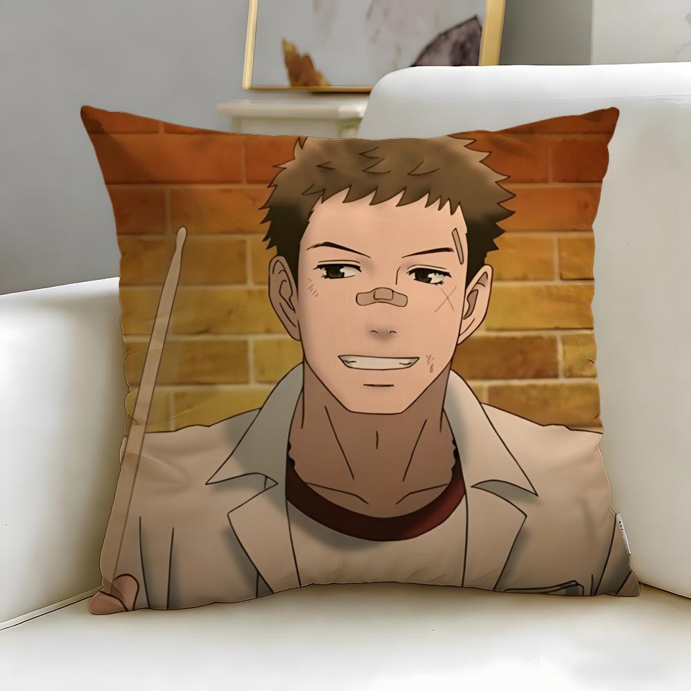 Anime Kids on the Slope Cushion Cover Soft  EasyWash Pillow Case  Versatile for Couch Bed Travel and Office