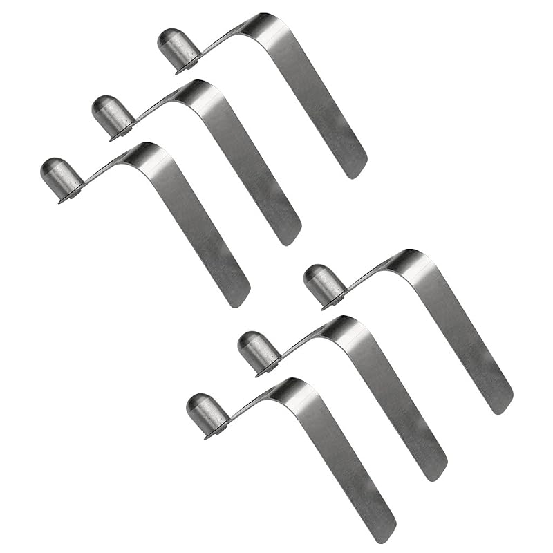 CUTICATE 6-Pack Stainless Steel Spring Snap Button Clips for Kayak Paddle Lock Tubes - Lightweight