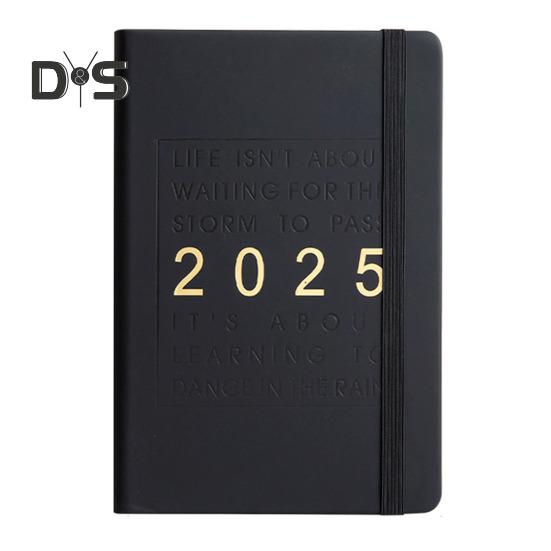 

Планировщик 2025 года, формат А5, тканевая обложка, плоский переплет, блокнот, трекер привычек, благодарность, 150 листов, ежемесячный календарь, списки дел, планировщик чёрный