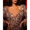 Women Sexy Party Evening Dress Women's Sexy Sequin Long Sleeves Banquet Dress Large Swing Dress