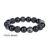 Handmade Natural Volcanic Stone Snowflake Stone Bead Bracelet Men's Retro 10/8mm Elastic Bead Couple Bracelet