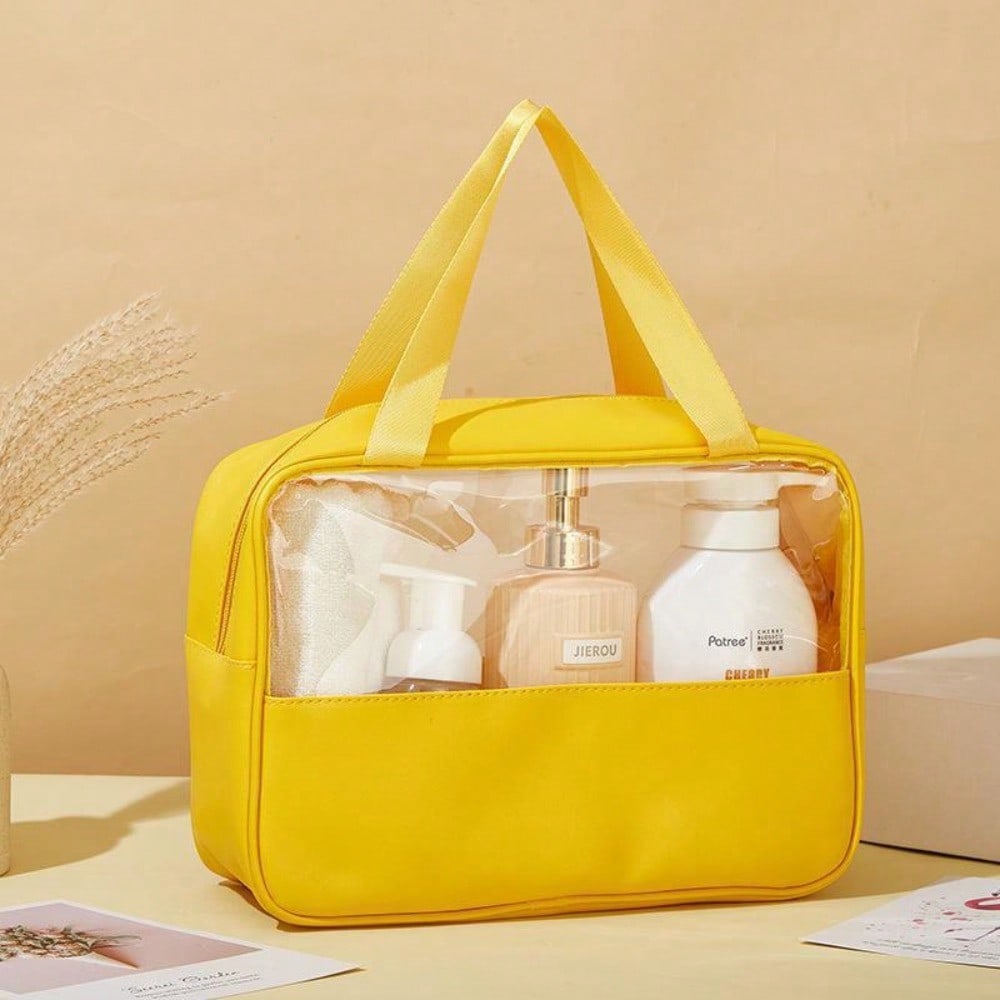 Splicing cosmetic bag large capacity translucent waterproof wash portable portable travel storage bag