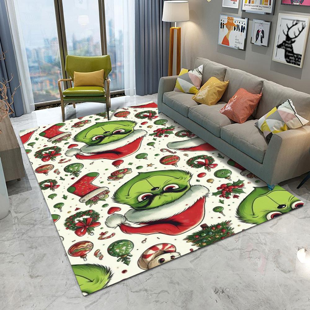 MINISO The Green Haired Monster Area Rug Non-Slip Bedroom Kitchen Bathroom Entracne Living Room Washable Halloween Carpet Decor