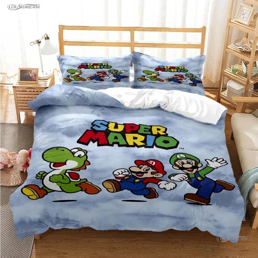Super Mario Duvet Cover Set Comfortable and Warm Bedding Set for Decorating Your Bedroom and Enhancing Home Life for Teens Gifts