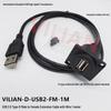 USB Type D Panel Mount Waterproof Female Socket (USB 2.0/3.0) for Digital Data Transfer