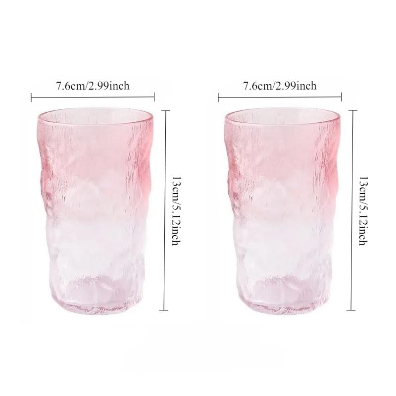 2pcs High Personality Glacier Patterned Creative Water Beer Cup Glacier Patterned Glass Cup Home Juice Beverage Cold Drink Mugs