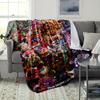 Five Nights at Freddy's Flannel Throw Blanket, Contemporary Cartoon Horror Characters Print, Polyester, All-Season Reversible Multipurpose K