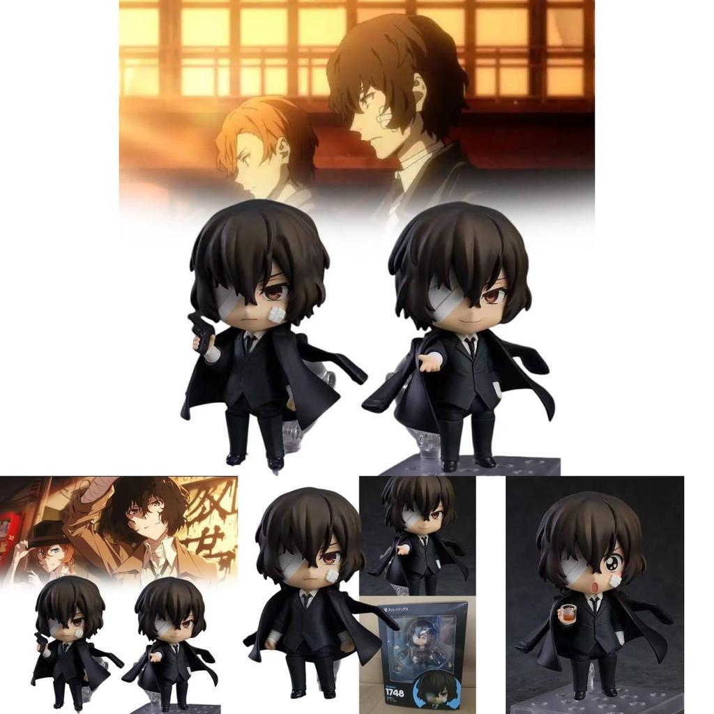 Bungo Stray Dogs Q 1748 Black Era Dazai Osamu Pvc Figure With Interchangeable Faces For Anime Fans Special Characters Included
