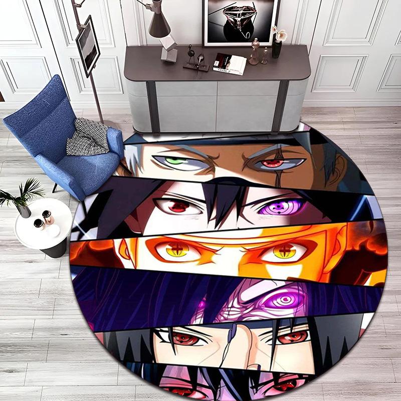 Famous Cartoon NARUTO Protagonist Uzumaki Naruto Round Carpet Soft Home Decoration Anti-slip Door Mat Outdoor Picnic Mat Carpet M7