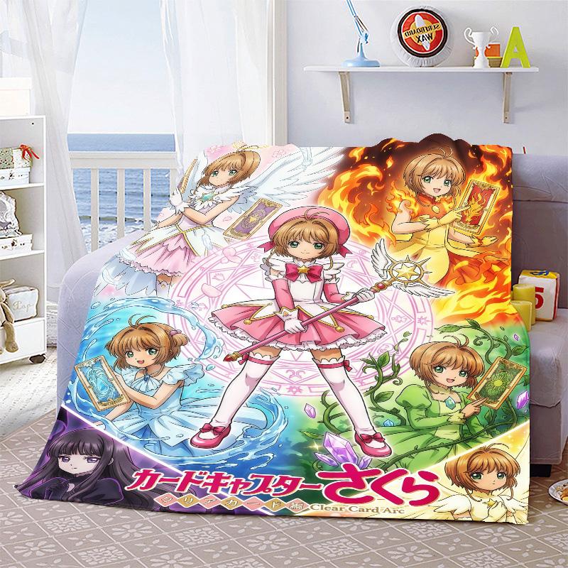 Cardcaptor Sakura Flannel Blanket Throw Soft Warm Lightweight Cozy Blanket for Sofa Bed Home Decor -QJY