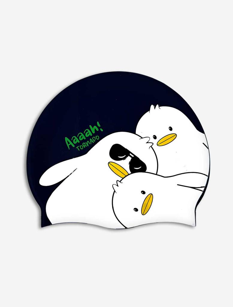 Toneidoseupocheu Double Duck Silicone Swim Cap Navy