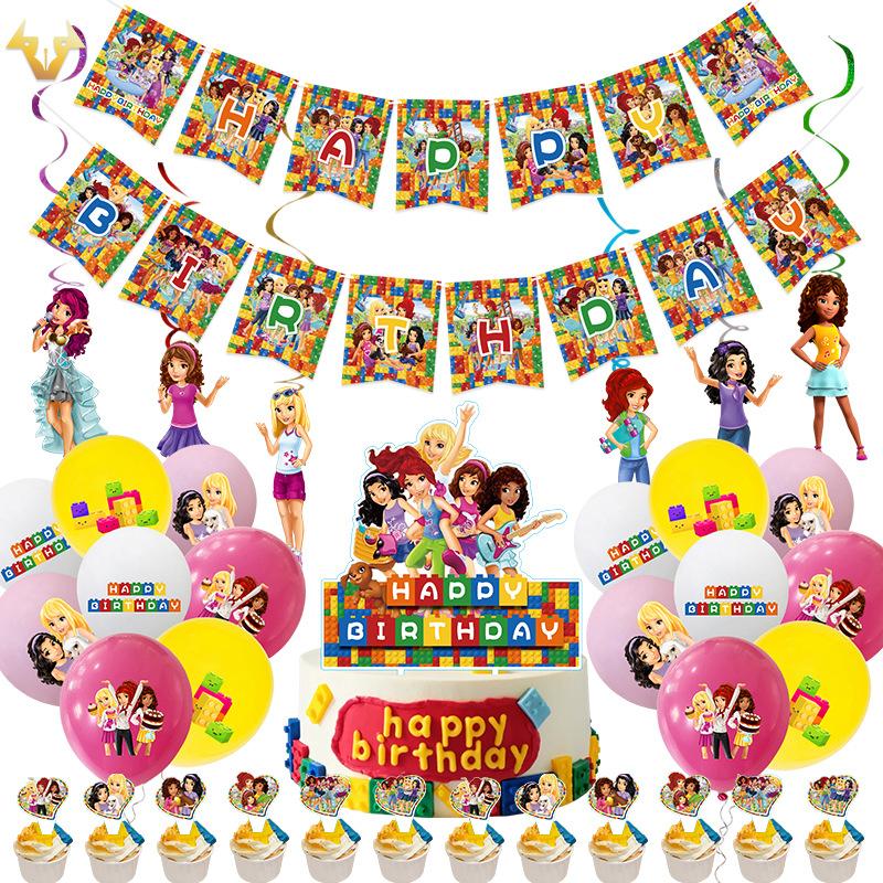 

For Theme Friends Birthday Decoration Banner Balloon Cake Party Home Supply