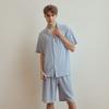 Lunaluz Men S Short Sleeve Anju Span Collar Two Piece Pajama