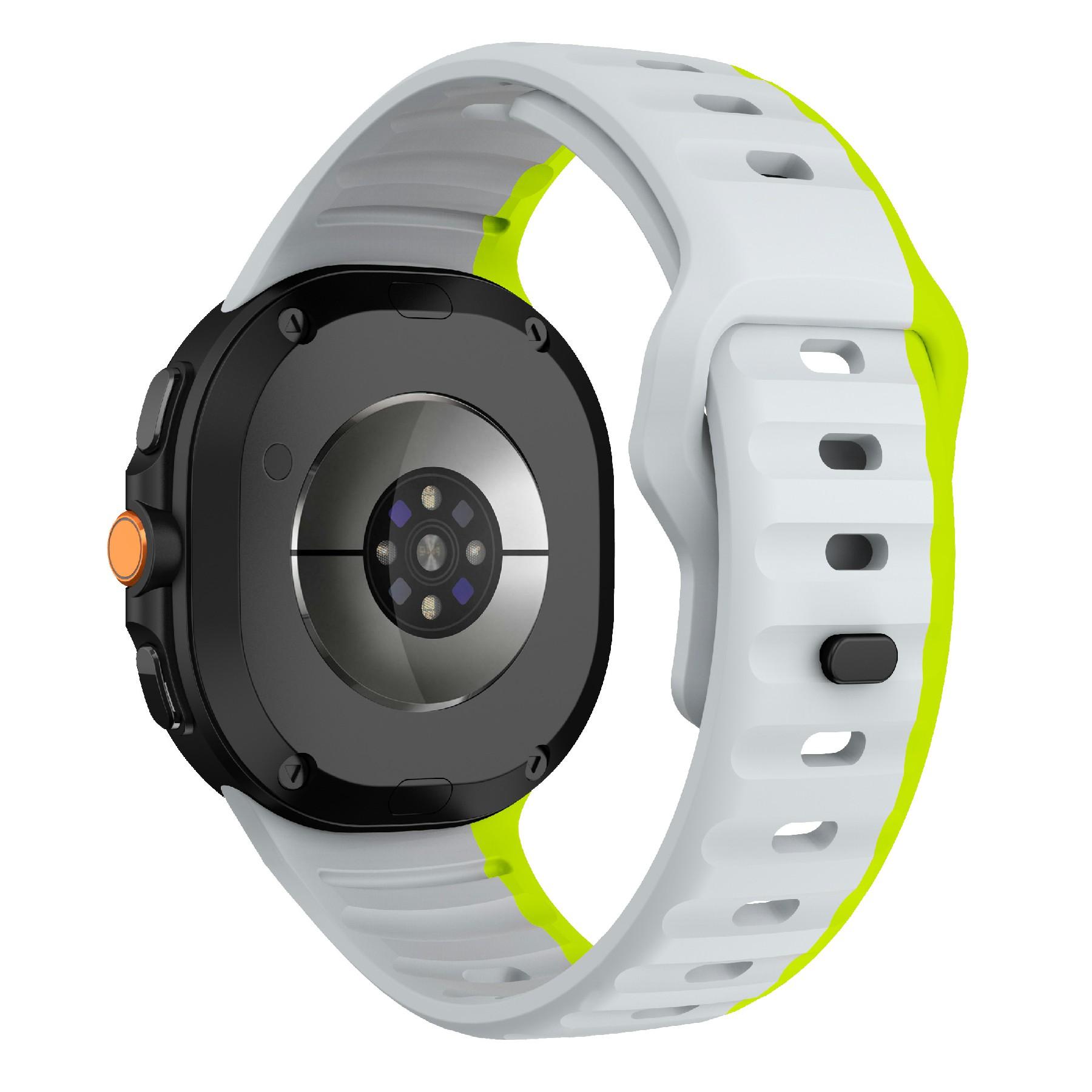 

Silicone Watch Band For Samsung Galaxy Watch8 44mm/40mm/Watch8 Classic 46mm Wave Reverse Buckle Wrist Strap Grey/Green