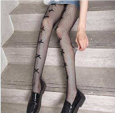 Mesh socks, fishnet socks, spring, summer and autumn, little moon, hollowed-out thin lace pantyhose, black backing silk, anti-hook silk.