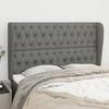 vidaXL Headboard with Ears Dark Grey 163x23x118/128 Cm Fabric
