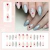 24 Pcs Elk Full Cover Stick On Nails Artificial Nails Medium Almond False Nails Christmas Press On Nails for Woman Girls