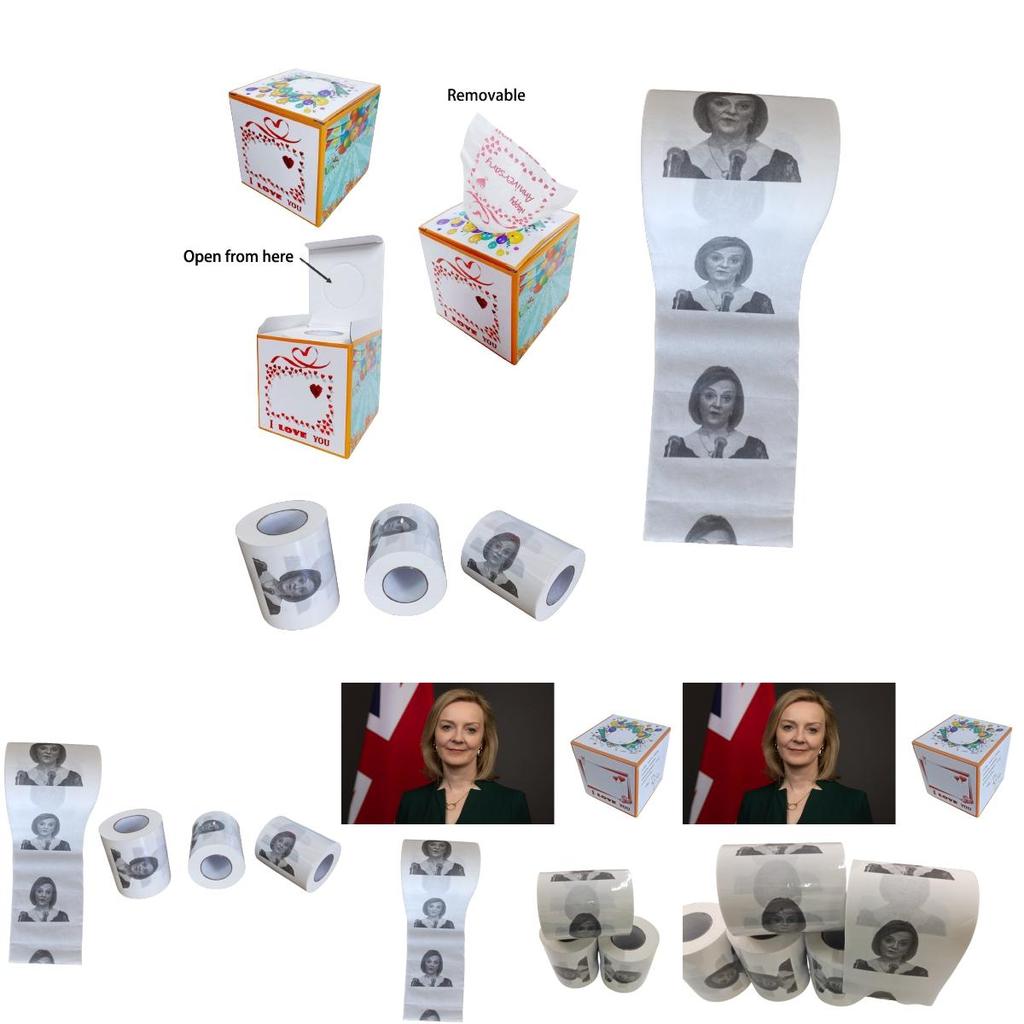Elizabeth Truss Printed Toilet Paper Rolls Funny Political Prank Gift High-quality Wood Pulp Material