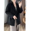 Winter Wool Coat for Women Loose Fit Tweed Jacket Oversized Warm Outerwear