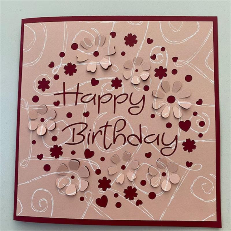 Birthday Flower Metal Die Cuts Carbon Steel Cutting Dies Embossing Stencils for Card Journal Scrapbooking Decorations