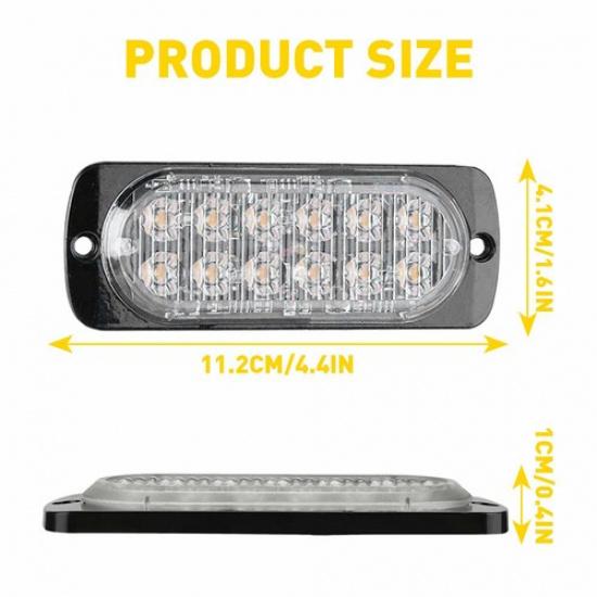 Waterproof 4X LED Amber New Truck Car Warning Hazard Beacon Strobe Flash Light
