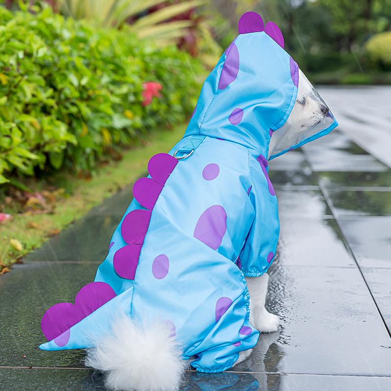 Dog Raincoat, Blue-haired Medium-sized Dog, Four-legged Cat, Waterproof Bag, Windproof Dog Clothes, Cat Raincoat, Pet