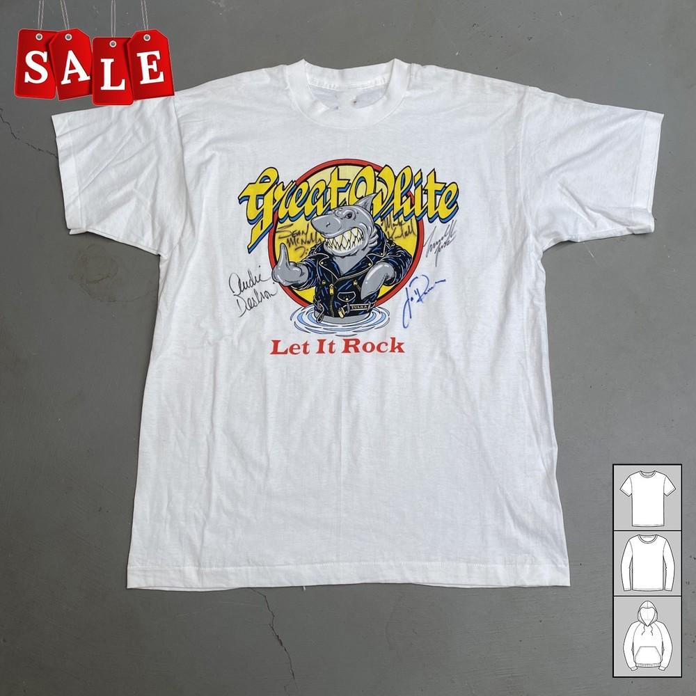 

New Popular 1990s Autographed Great White Band Cotton Unisex S-5XL Shirt JM133 Unisex T-Shirt XL
