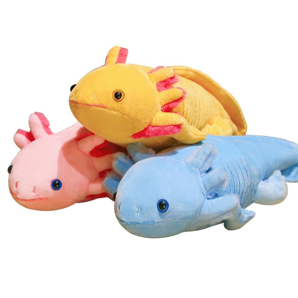 DeAO Peluche Axolotl Set Famiglia – Mamma 40cm E 4 Cuccioli 14cm, Morbidi E Sensoriali Con Sonagli, Regalo Per Bambini