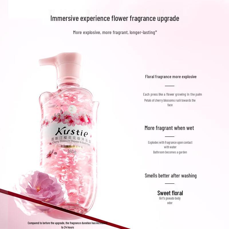 Kustie Real Sakura Petal Shower Gel