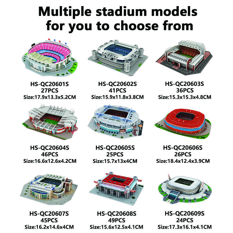 Creative DIY 3D Paper Puzzle Football Field Stadium Assembled Model Educational Toys Jigsaw Puzzle For Kids Fans Gifts