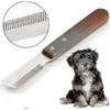 Professional Dog Stripping Knife, a Hand Grooming Tool for Terriers with an Ergonomic Wooden Handle