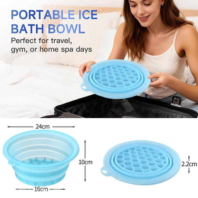Silicone Face Bowl for Ice with Built-In Icetray Portable Ice Bowl for Face Foldable Face Ice Bath Bowl for Cold Therapy