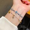 No Ip Silver Glass Star Shape Adjustable Bracelet For Women With Elegant Design For Gift Giving